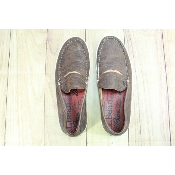 LL Bean Mountainville Shoes Penny Slip On Leather Brown Size 10.5 M - Picture 7 of 9